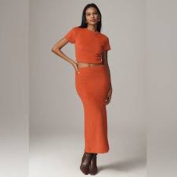 Brand New 2-Piece Anthropologie Fuzzy Knit Skirt Set by Maeve - Picture 1 of 8